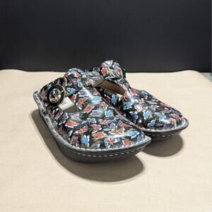Alegria By PG Lite Patent Leather Butterfly Clogs Slip On Shoes Womens 9 Mules